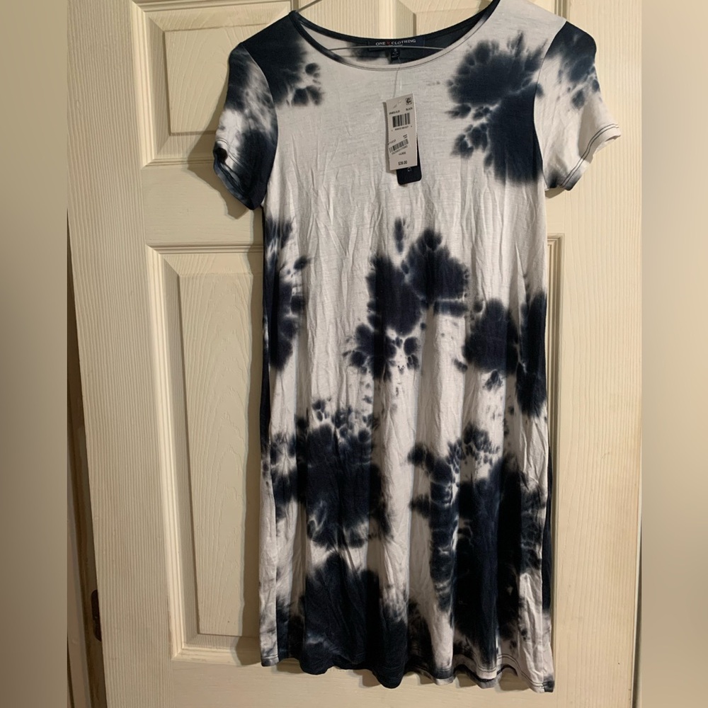 One Clothing Black and White Tie Dye Dress Size Small NWT